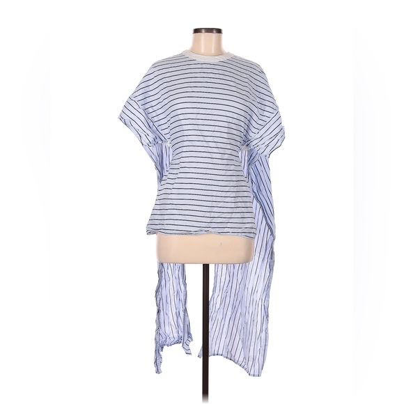Rosetta Getty Blue Striped Cape Back Top SIZE 8 - Picture 3 of 6